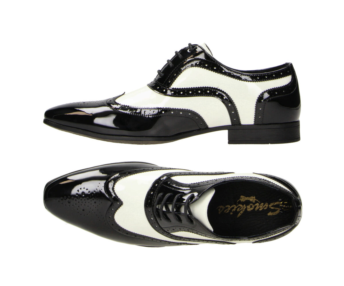 George in schwarz/weiß - Herren Lackschuh
